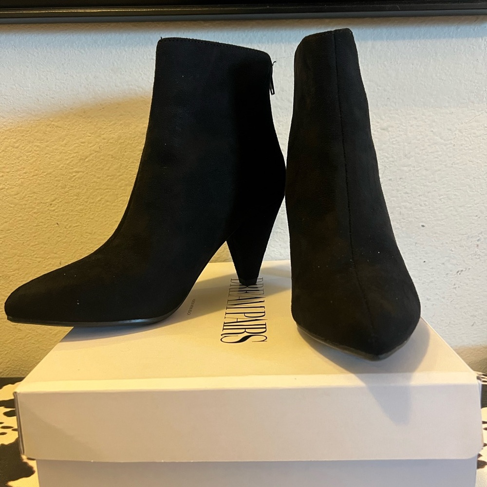 Dream Paris Elegant Black Suede Ankle Boots